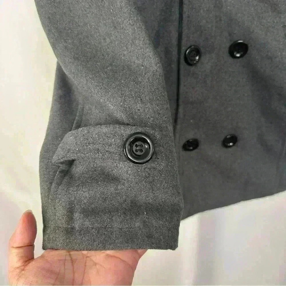 NWT Coat Jacket Button Up Front Pockets Snap Button Collar Womens Size XL Gray - Picture 4 of 15